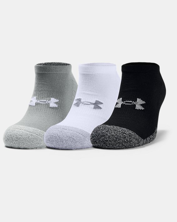 3 paires de chaussettes invisibles UA HeatGear® pour adulte, Gray, pdpMainDesktop image number 0